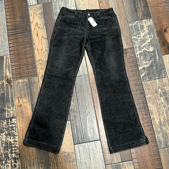 NWT Express Stretch Black Vintage 7/8  Cordury texture bootcut - Picture 1 of 4